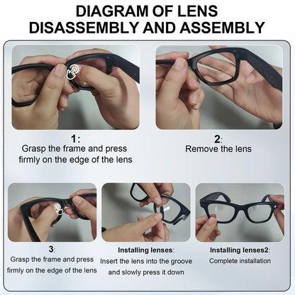 AI Smart Camera Glasses – 8MP HD Photo & Video, Built-In AI Assistant, Hands-Free Recording, Bluetooth Music & Calls, Real-Time Translation, Perfect for Travel & Daily Life Touch