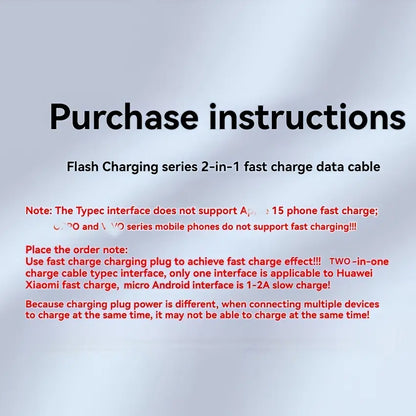 3-In-1 Fast Charging Cable with USB-C & Micro USB Ports, Durable Nylon Braided 47 Inch, 66W High Power Adapter, Data Transfer, Multi-Device Use