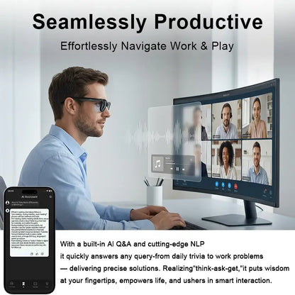 AI Smart Camera Glasses – 8MP HD Photo & Video, Built-In AI Assistant, Hands-Free Recording, Bluetooth Music & Calls, Real-Time Translation, Perfect for Travel & Daily Life Touch